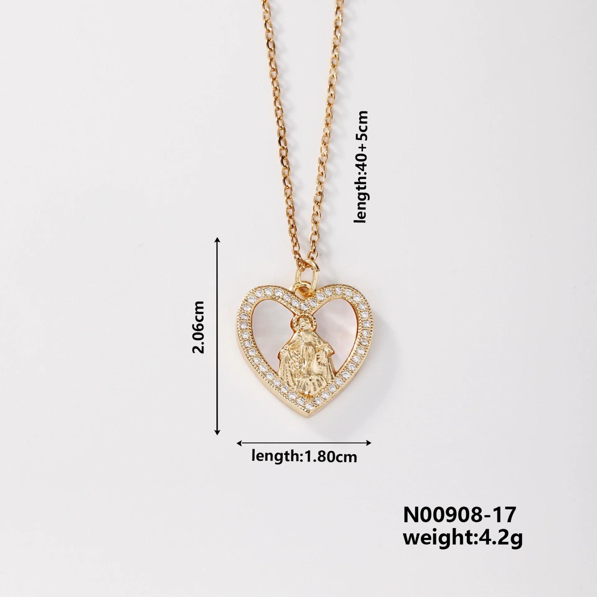Wholesale Religious Accessories Necklace Copper Micropaved Zircon Cartoon Characters Pendant Electroplated - Image 8