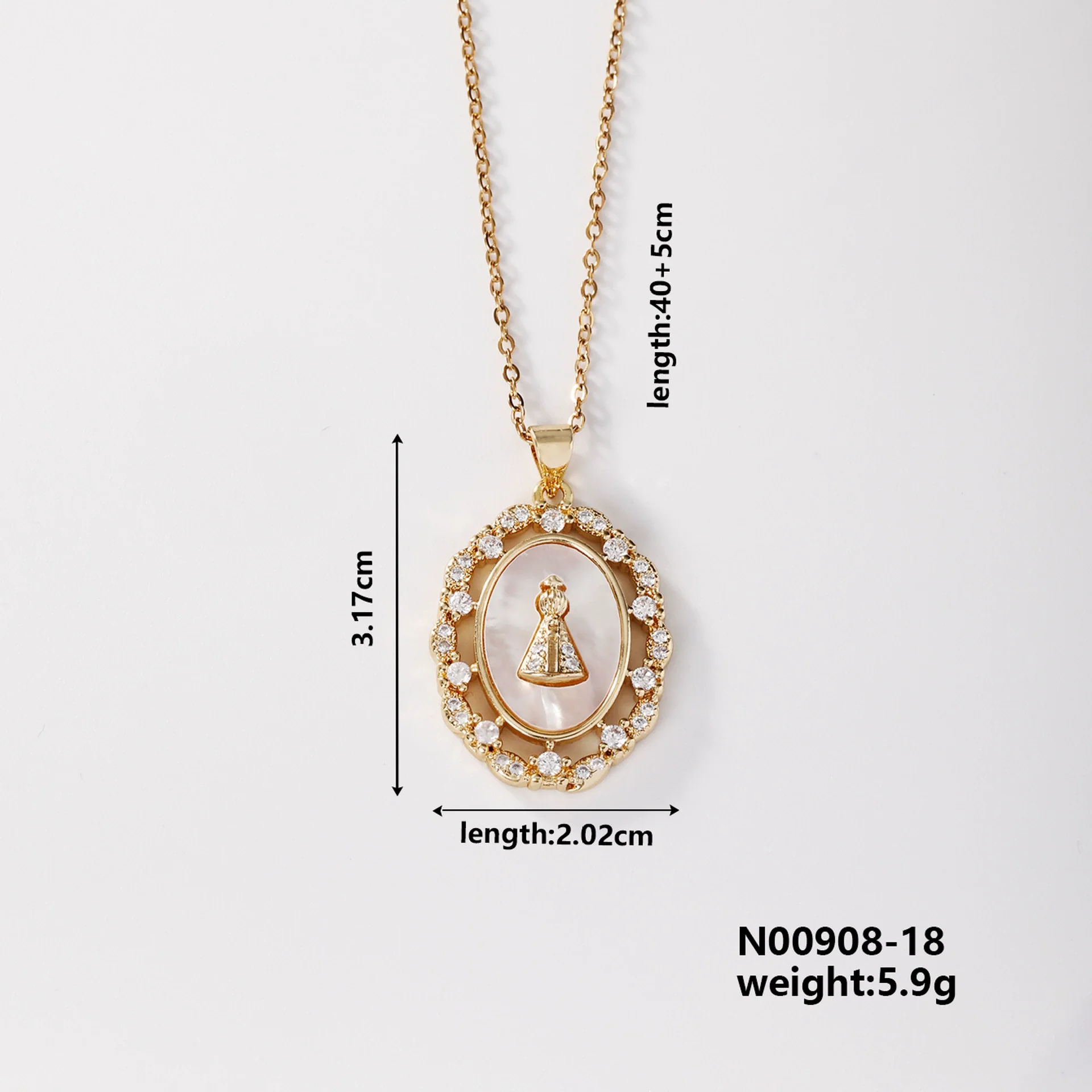 Wholesale Religious Accessories Necklace Copper Micropaved Zircon Cartoon Characters Pendant Electroplated - Image 9