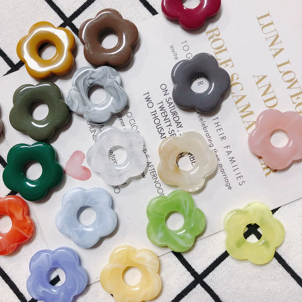 Wholesale Resin And Plastic Flower Earrings Accessories With Environmental Protection Treatment For Diy Jewelry - Image 3