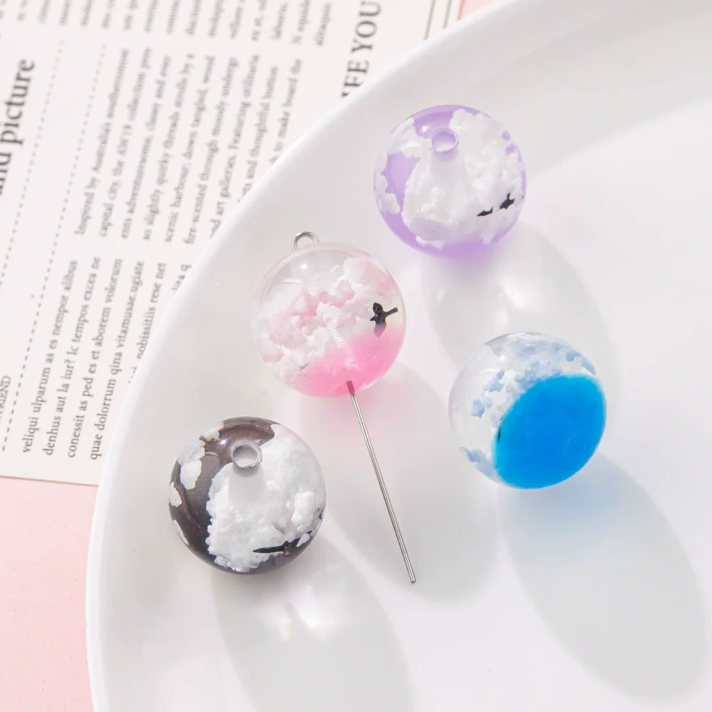 Wholesale Resin And Plastic Natural Style Luminous Blue Sky White Cloud Big Goose Epoxy Necklace Pendant Jewelry - Image 3