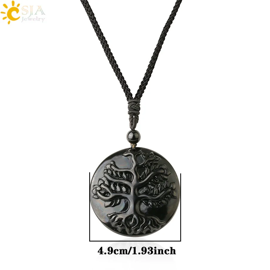 Wholesale Retro Animal Pendant Necklace With Obsidian And Braided Rope Polished - Image 10