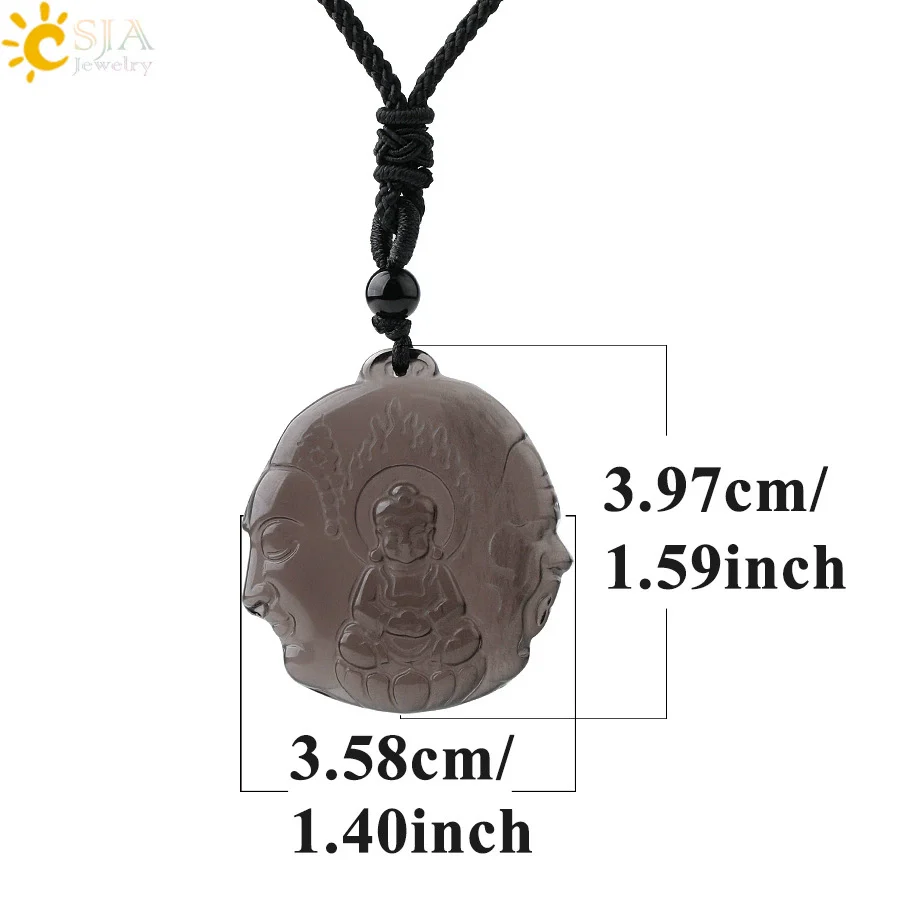 Wholesale Retro Animal Pendant Necklace With Obsidian And Braided Rope Polished - Image 16