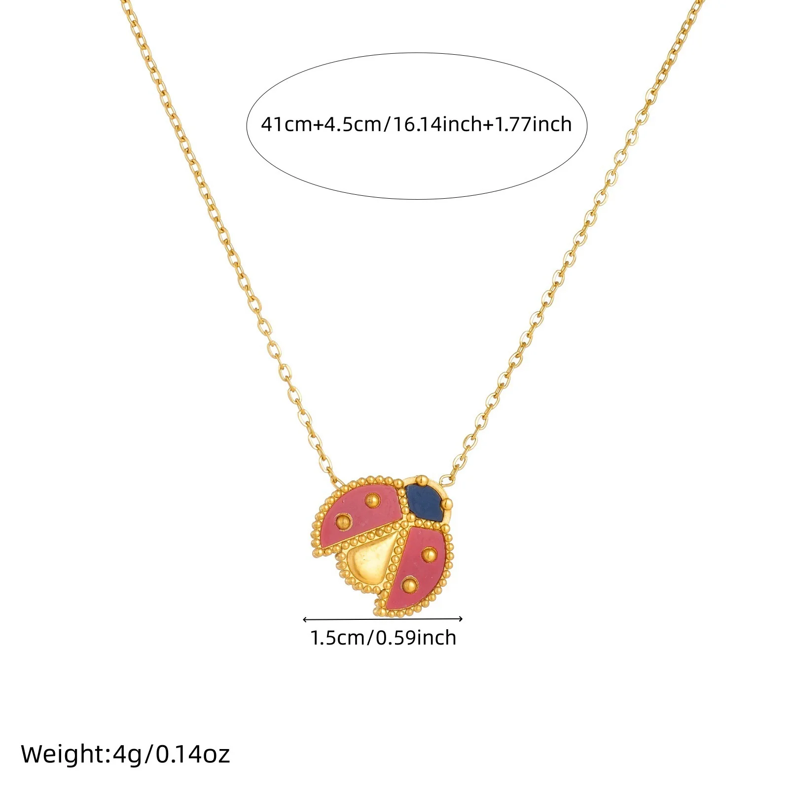 Wholesale Retro Cartoon Design Electroplated Stainless Steel Insect Pendant Thin Chain Necklace For Women - Image 3