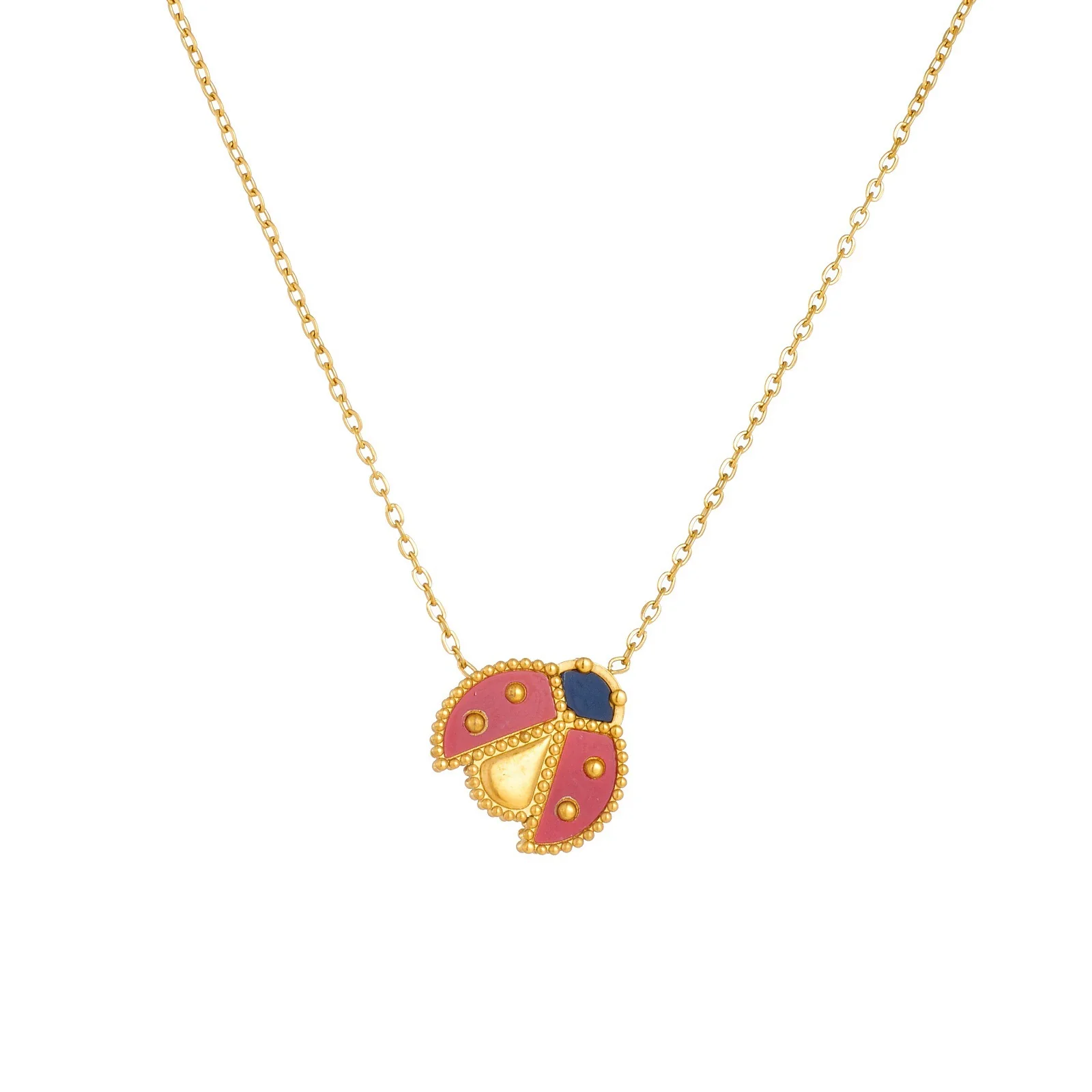 Wholesale Retro Cartoon Design Electroplated Stainless Steel Insect Pendant Thin Chain Necklace For Women - Image 4