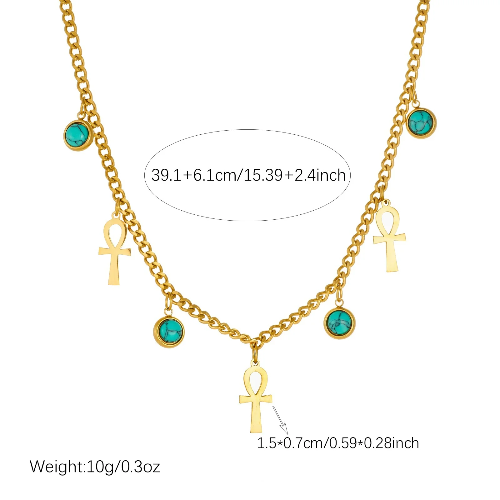 Wholesale Retro Cross Crown Roman Numerals Goldplated Stainless Steel Jewelry Set For Women - Image 4