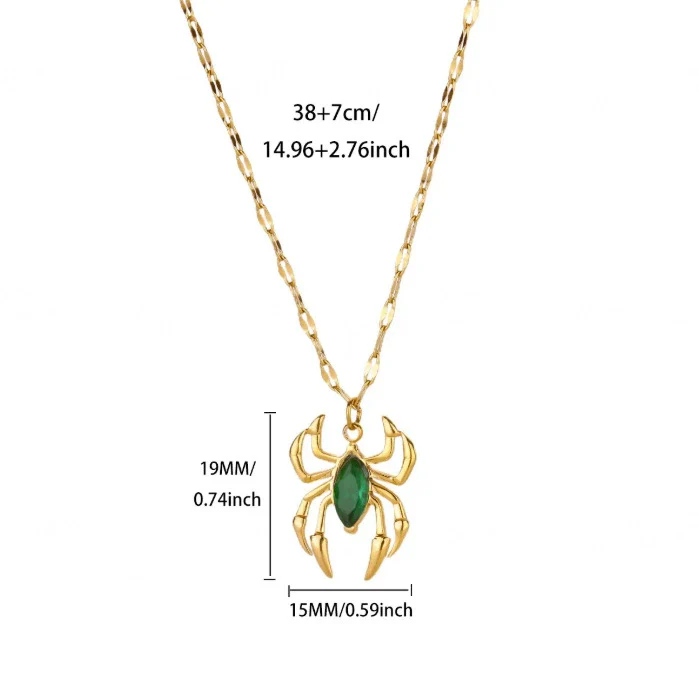 Wholesale Retro Dark Gothic Style Spider Stainless Steel Electroplated Pendant Necklace Unisex - Image 10