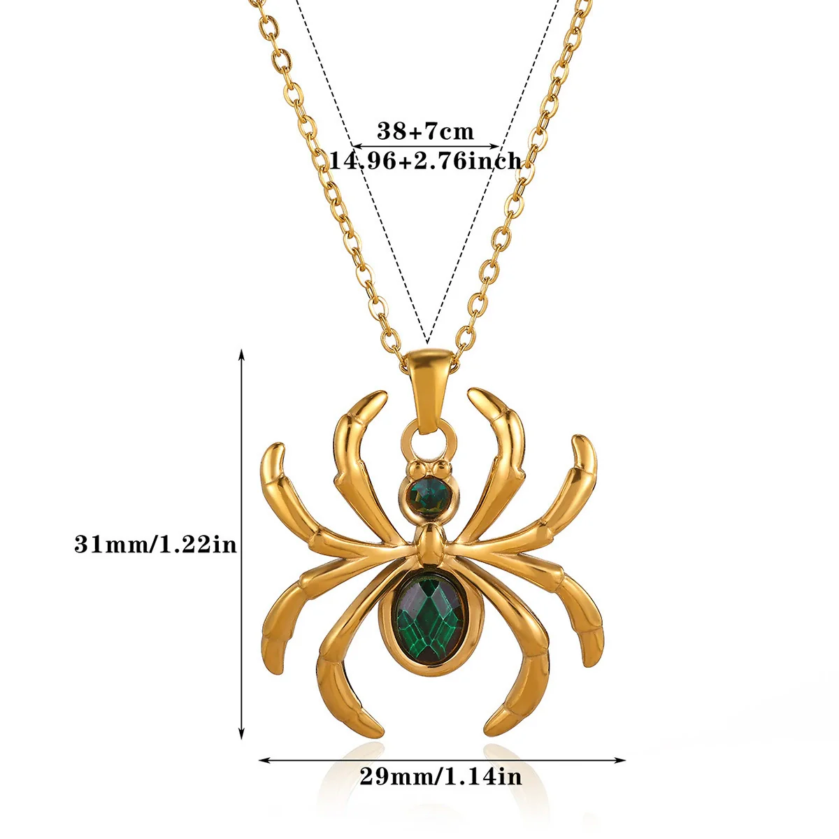 Wholesale Retro Dark Gothic Style Spider Stainless Steel Electroplated Pendant Necklace Unisex - Image 6