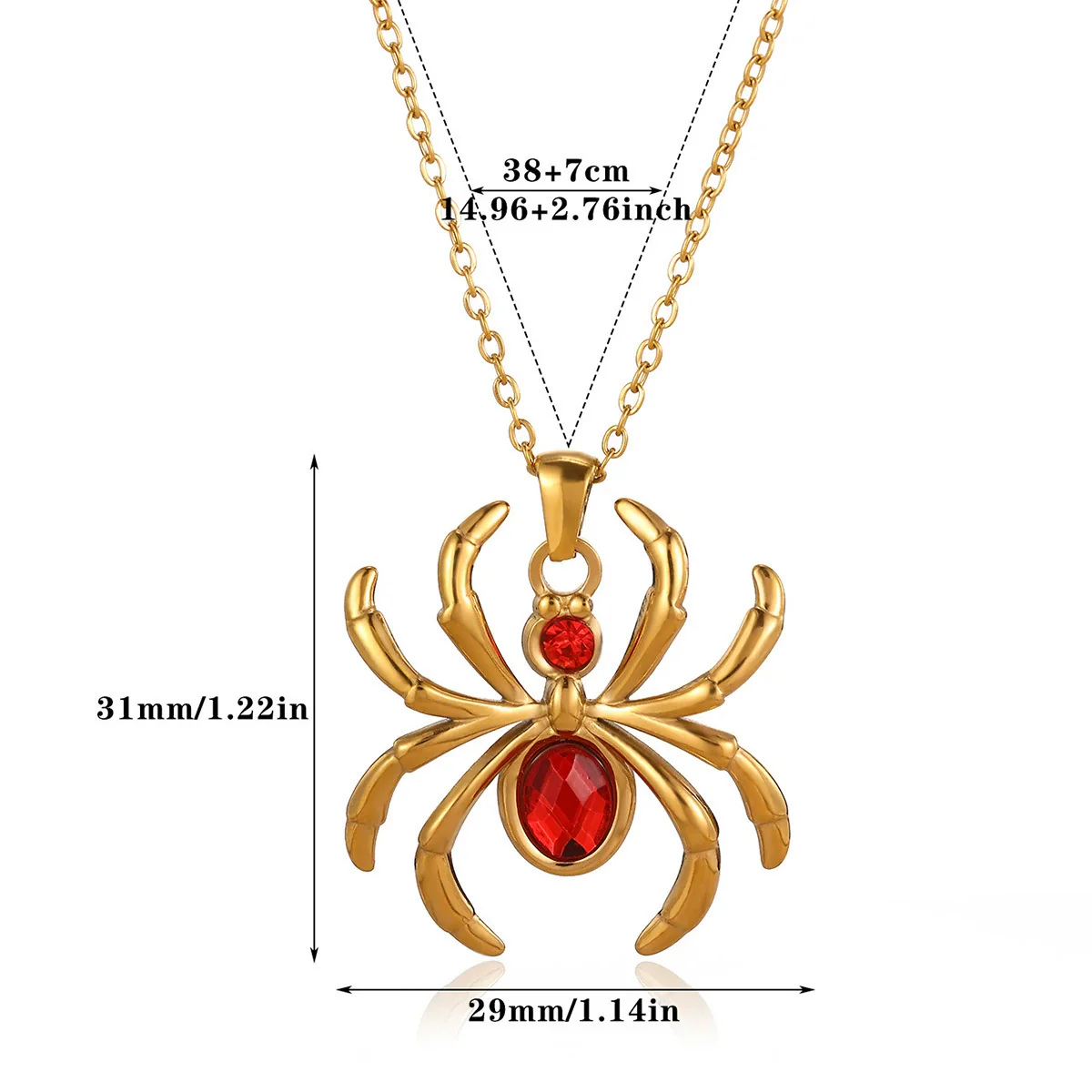 Wholesale Retro Dark Gothic Style Spider Stainless Steel Electroplated Pendant Necklace Unisex - Image 7