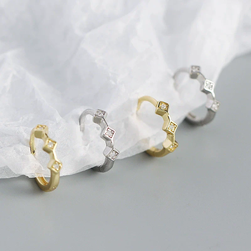 Wholesale Retro Earrings S925 Silver Geometric Electroplated - Image 4