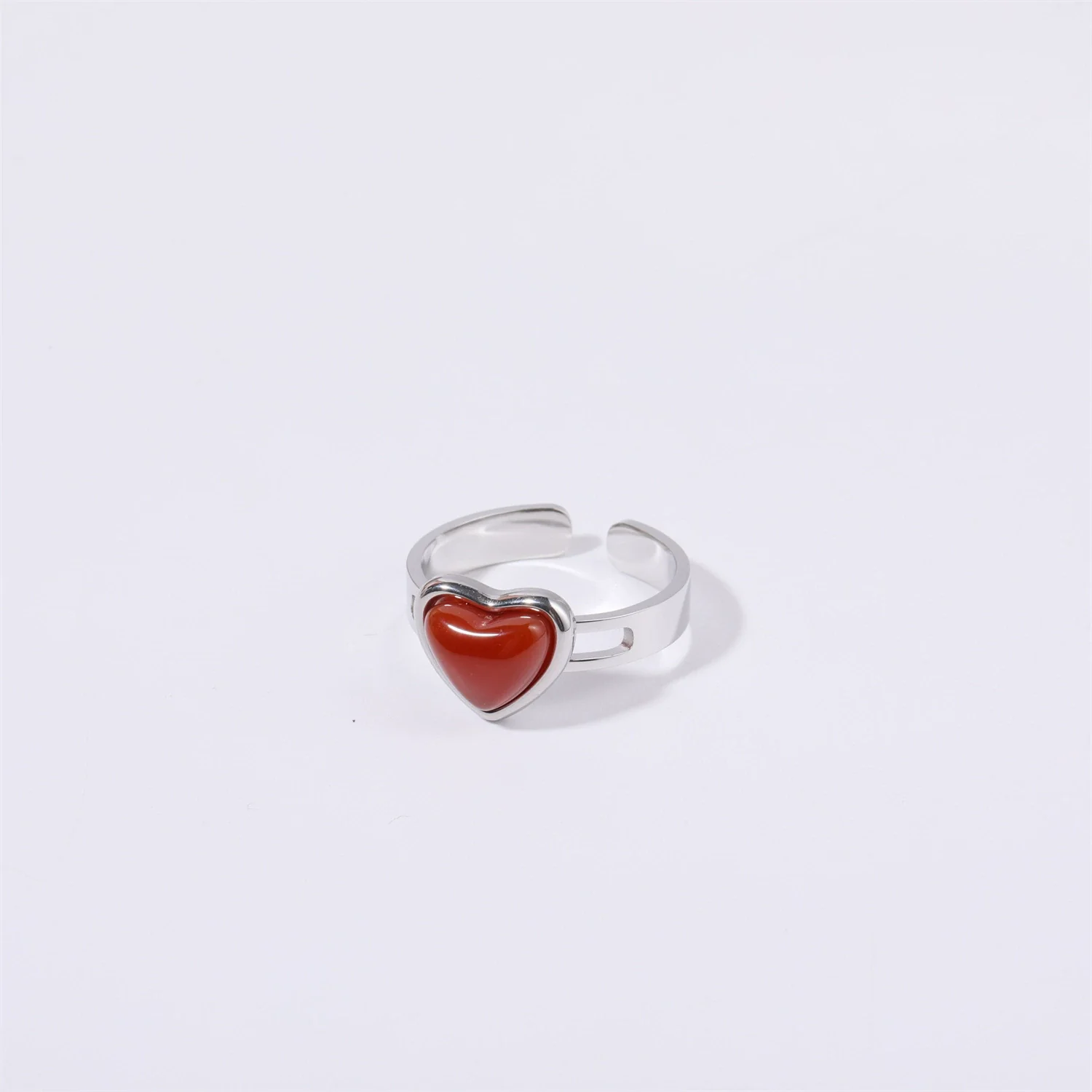 Wholesale Retro Electroplated Heart Shape Titanium Steel Ring For Women - Image 7