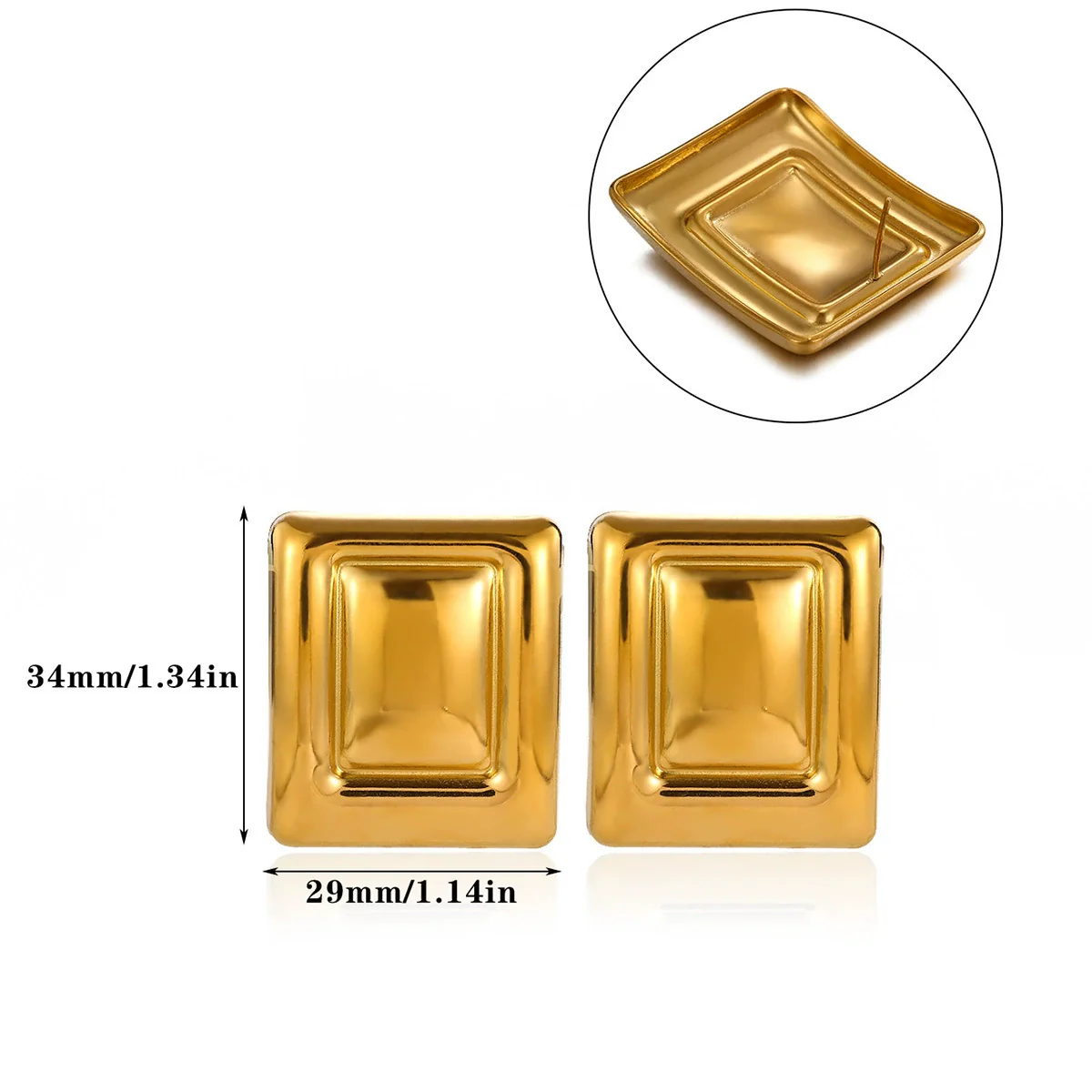 Wholesale Retro Elegant Highend Women's Gold Plated Stainless Steel Heart Sun Flower Geometric Round Earrings - Image 6