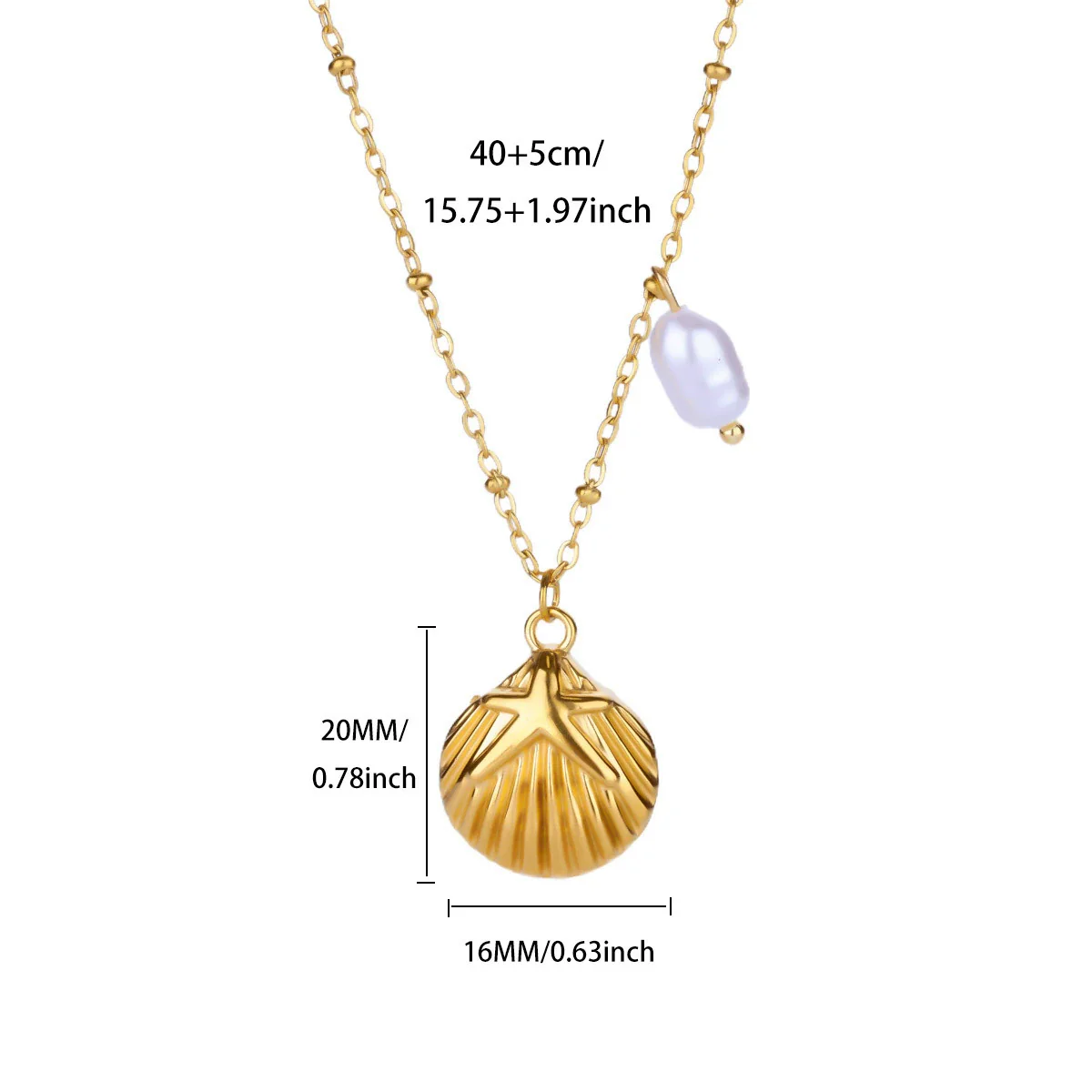 Wholesale Retro Elegant Ocean Style Pearl Shell Koi Conch Pendant Necklace For Women With Gold Plated Titanium Steel And O Word Chain Featuring Animal Zodiac Patterns - Image 16