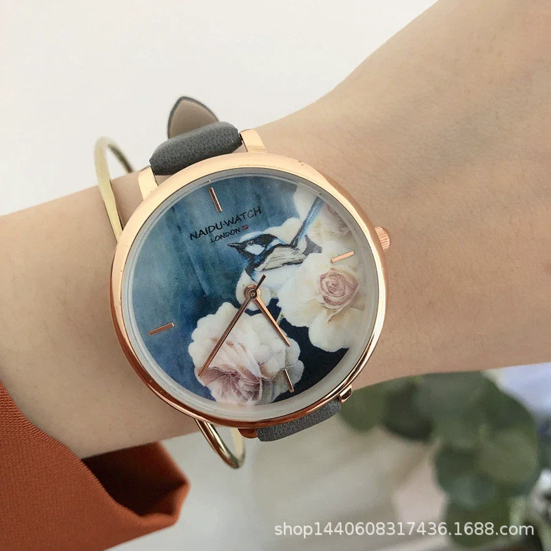 Wholesale Retro Fashion Simple Quartz Watch For Men And Women Silicone Case Imitation Leather Strap Round Dial - Image 7