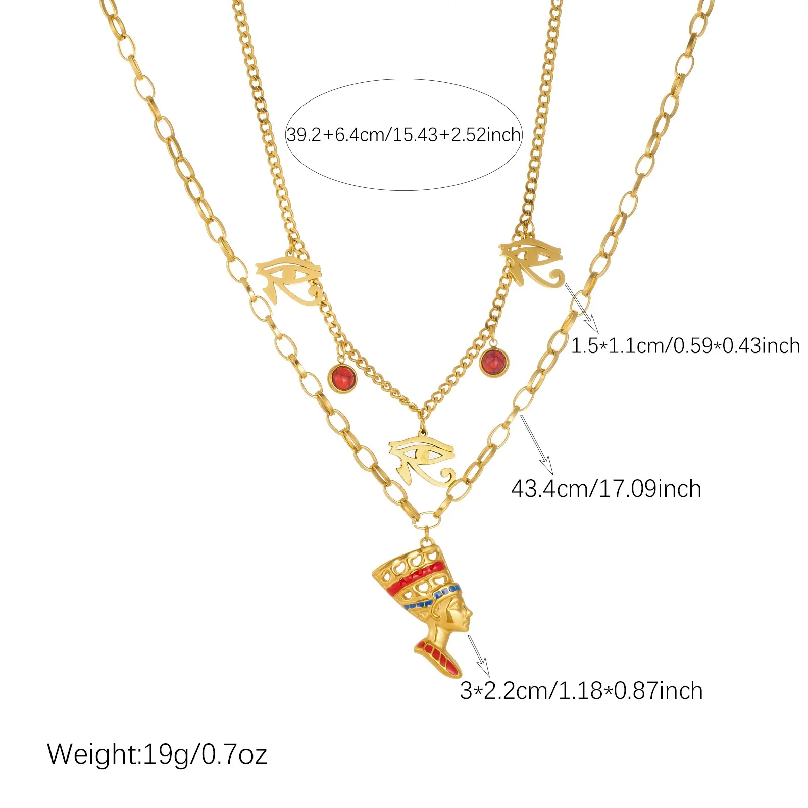Wholesale Retro Goldplated Stainless Steel Cross Chain Necklace And Earrings Set For Women - Image 5