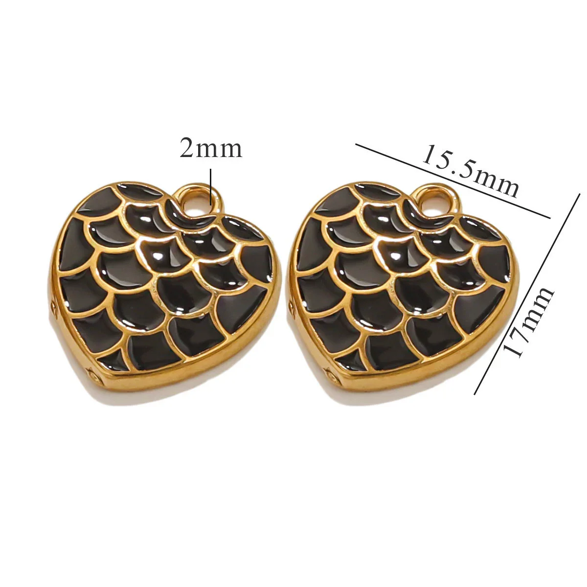 Wholesale Retro Love Shape Stainless Steel Pendant With Dragon Scale Corrugated Design And Electroplating Treatment - Image 10