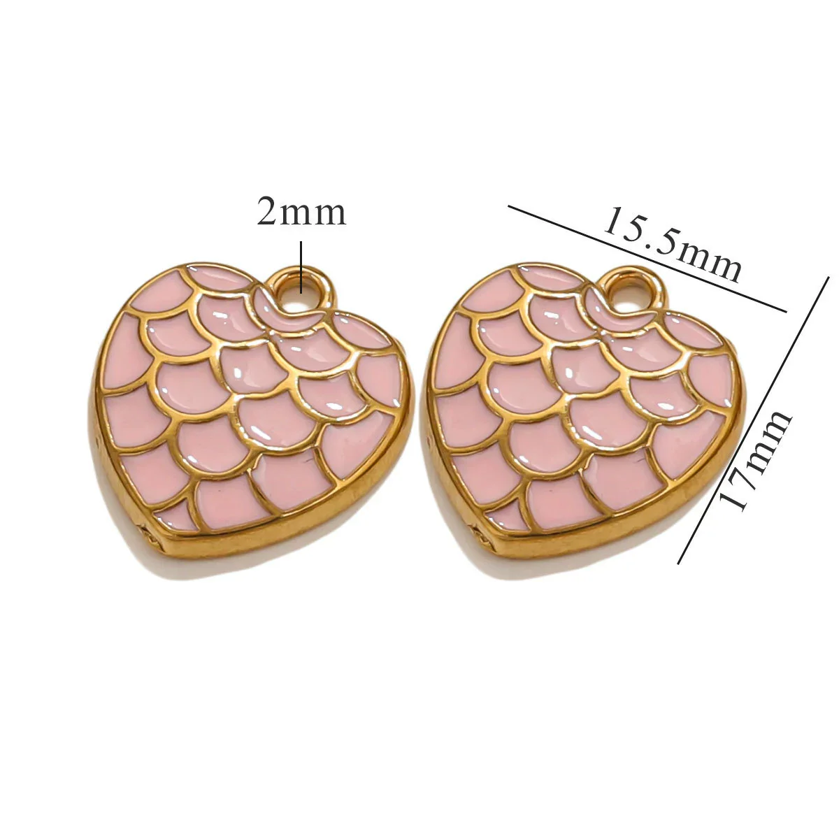Wholesale Retro Love Shape Stainless Steel Pendant With Dragon Scale Corrugated Design And Electroplating Treatment - Image 7