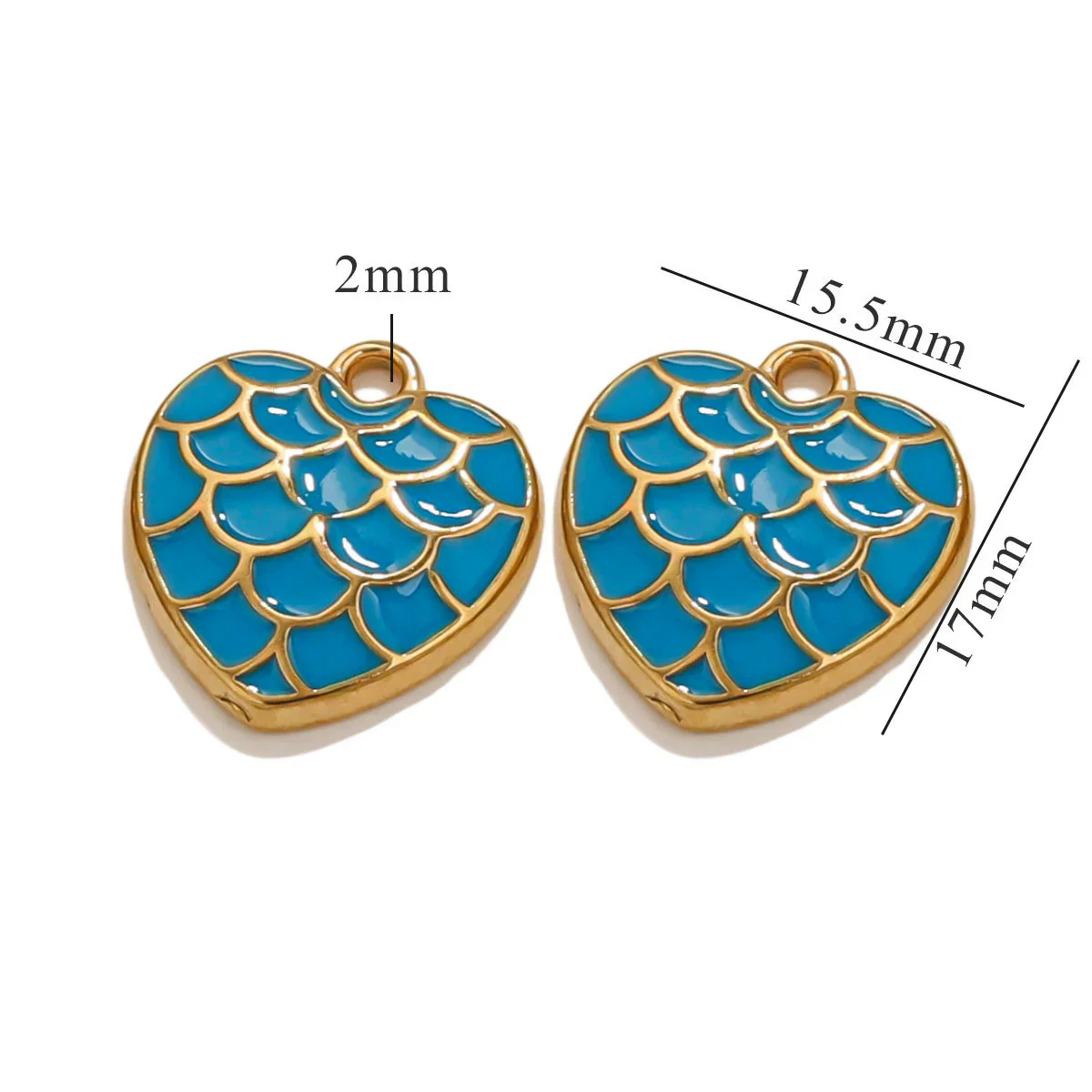 Wholesale Retro Love Shape Stainless Steel Pendant With Dragon Scale Corrugated Design And Electroplating Treatment - Image 8