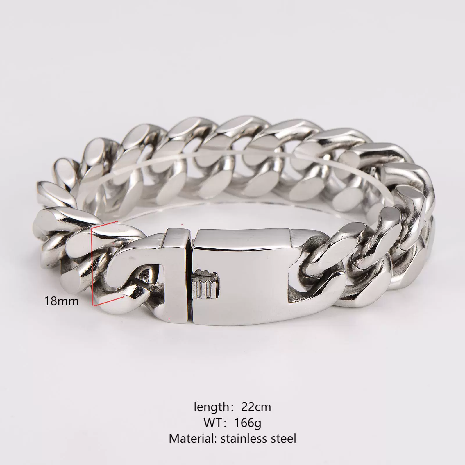Wholesale Retro Punk Geometric Stainless Steel Polish Men's Bracelet - Image 3