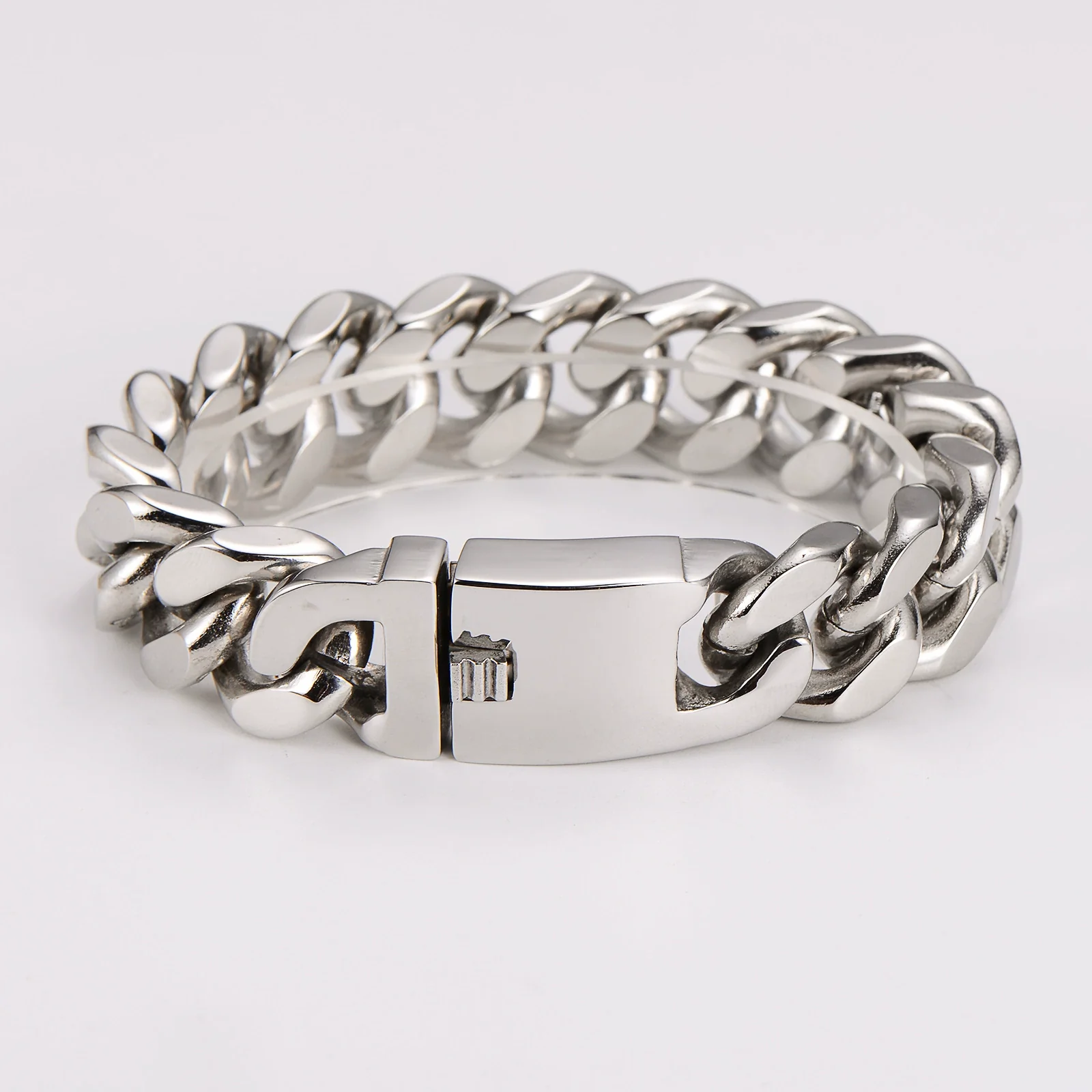 Wholesale Retro Punk Geometric Stainless Steel Polish Men's Bracelet - Image 6