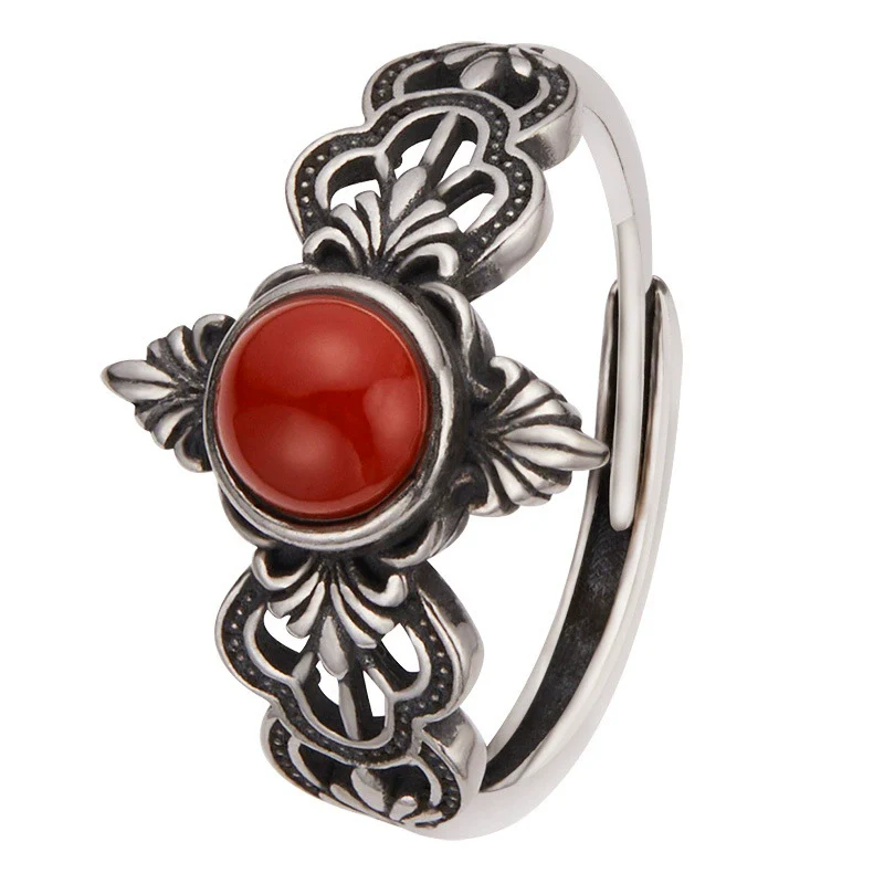 Wholesale Retro Silver Ring Set With Gemstones For Female - Image 5