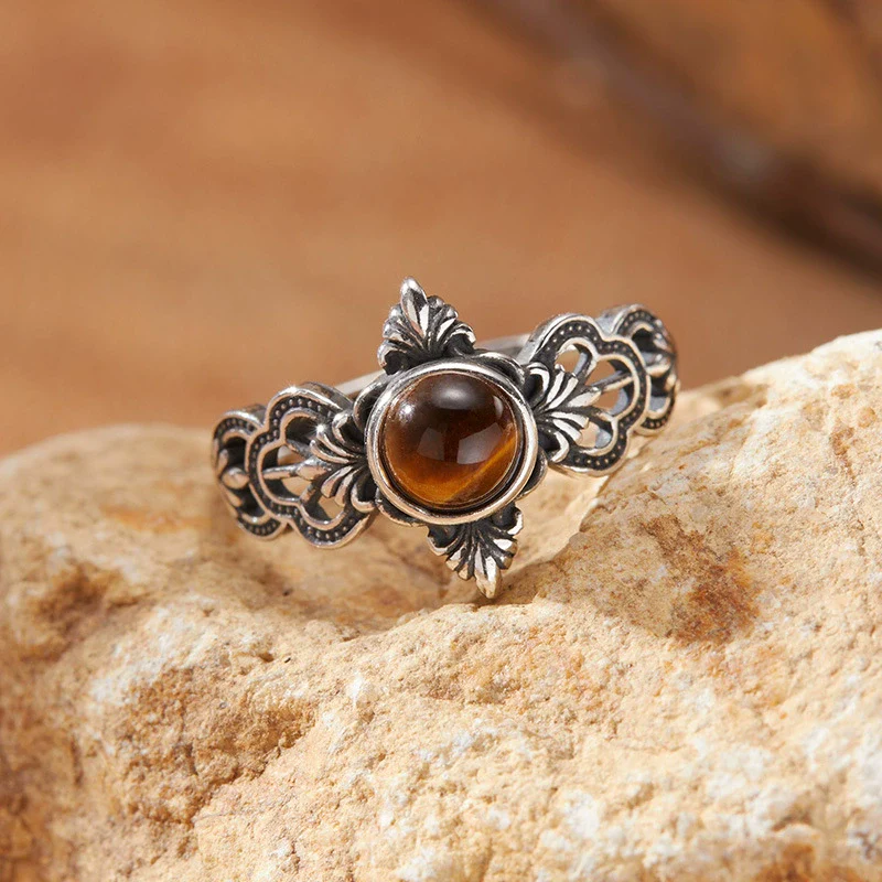 Wholesale Retro Silver Ring Set With Gemstones For Female - Image 6