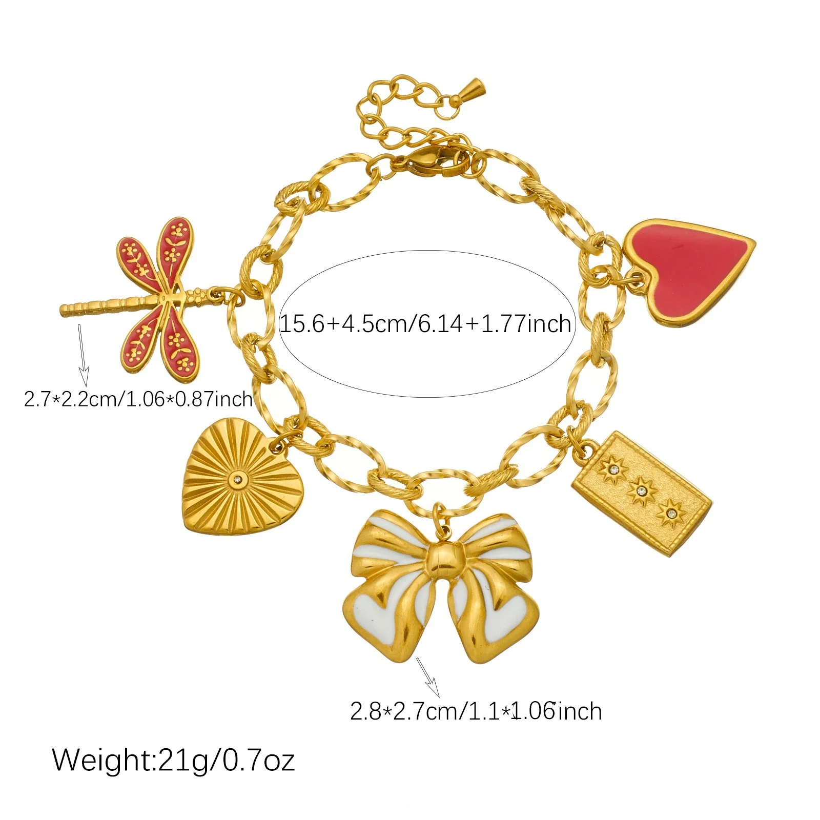 Wholesale Retro Stainless Steel Electroplated Jewelry Set With Butterfly Dragonfly Insect Patterns Heartshaped Pendant For Women - Image 3