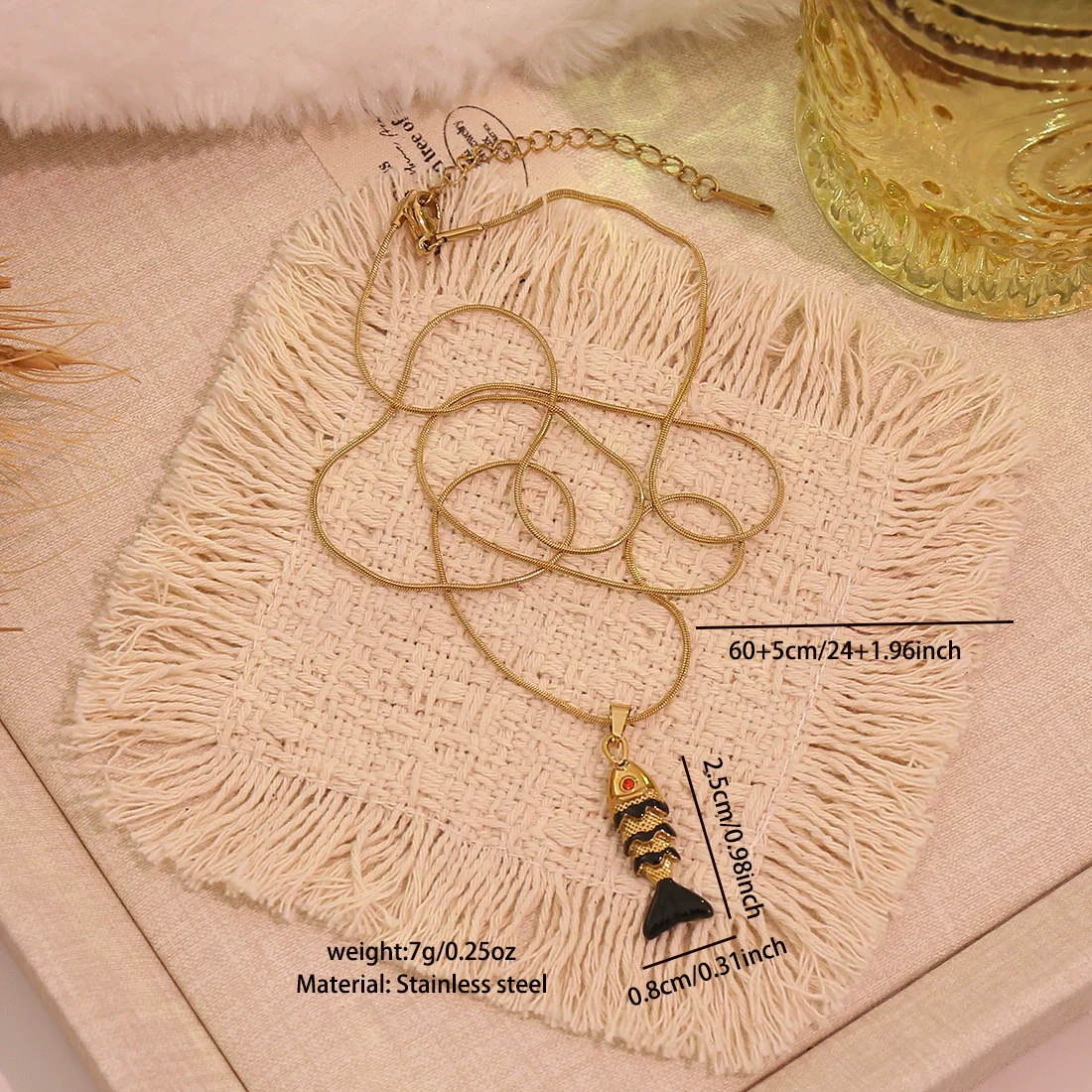 Wholesale Retro Stereo Koi Animal Zodiac Pattern Stainless Steel Pendant Necklace Accessories - Image 12
