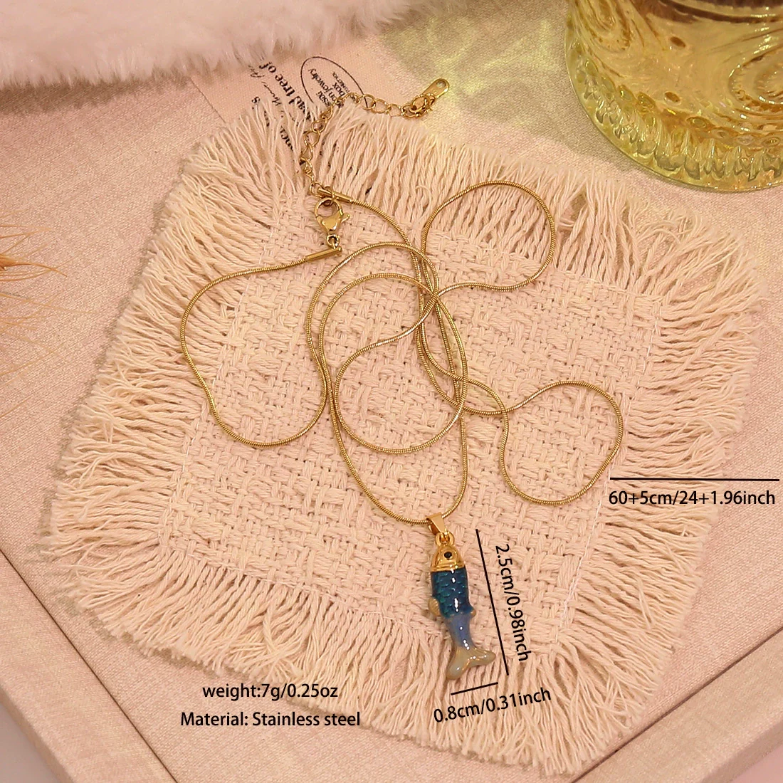Wholesale Retro Stereo Koi Animal Zodiac Pattern Stainless Steel Pendant Necklace Accessories - Image 13