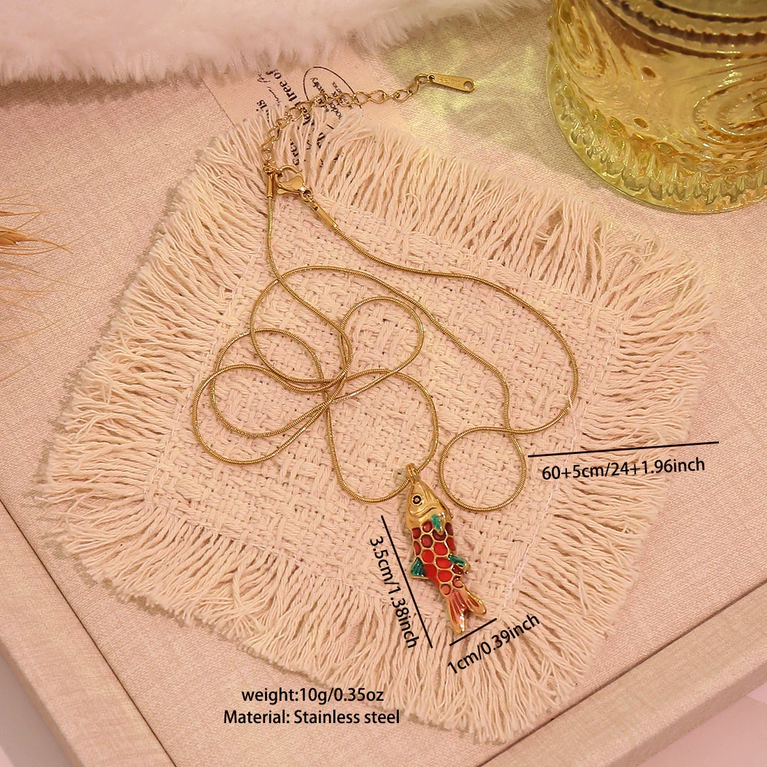 Wholesale Retro Stereo Koi Animal Zodiac Pattern Stainless Steel Pendant Necklace Accessories - Image 14