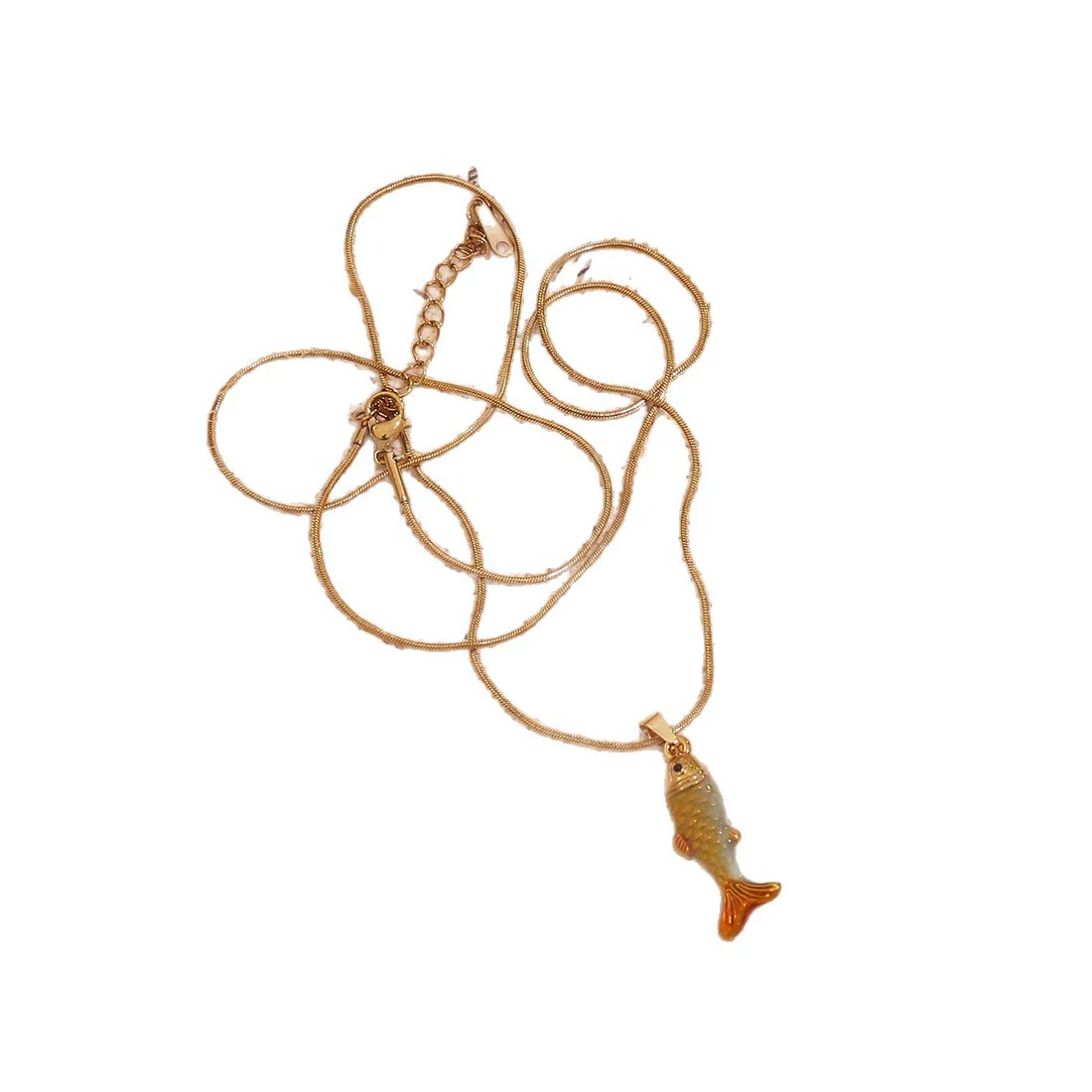 Wholesale Retro Stereo Koi Animal Zodiac Pattern Stainless Steel Pendant Necklace Accessories - Image 5