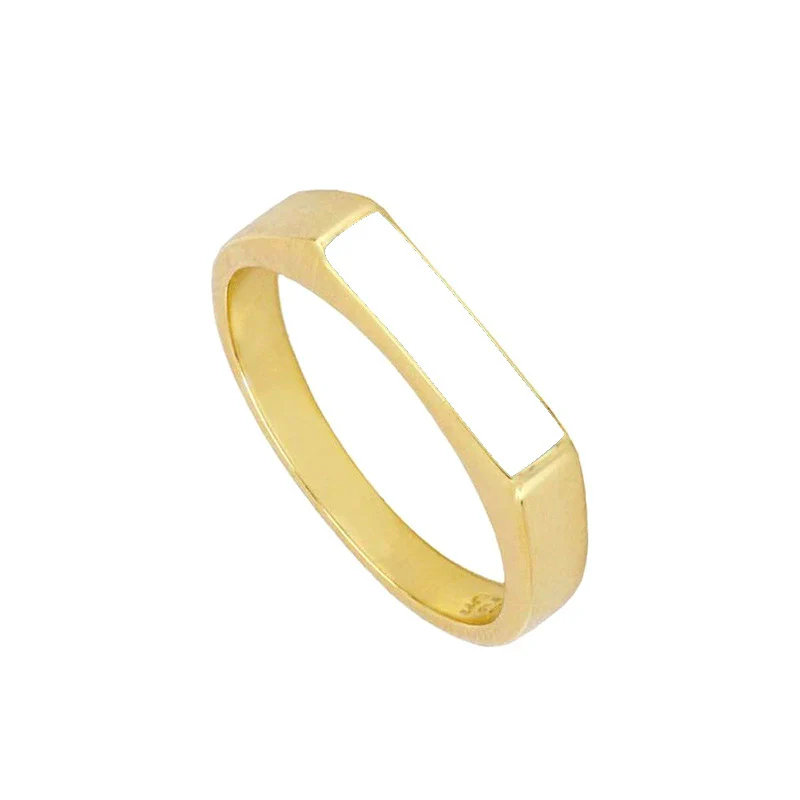 Wholesale Retro Style Geometric Copper Ring For Women With Epoxy And Enamel Electroplating - Image 8