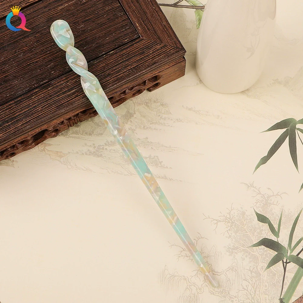 Wholesale Retro Style Marble Acetic Acid Plate Rhombus Hairpin For Women Hair Accessories - Image 15