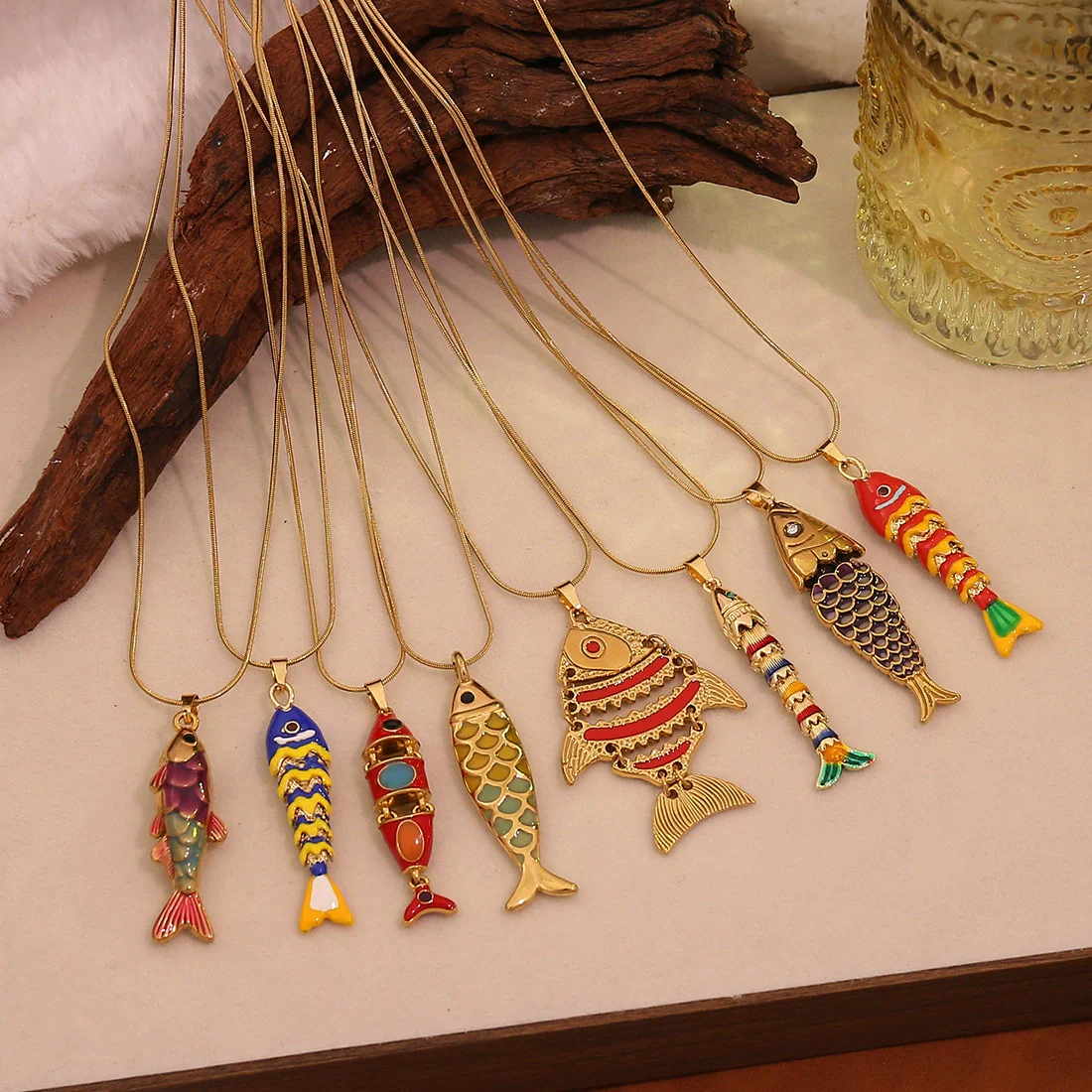 Wholesale Retro Threedimensional Koi Pendant Necklace Made Of Stainless Steel For Jewelry Accessories - Image 2