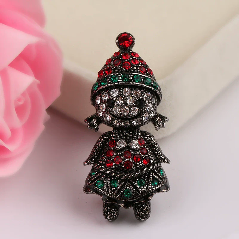 Wholesale Rhinestone Diamond Christmas Brooch With Cartoon Character Design For Women And Unisex - Image 9