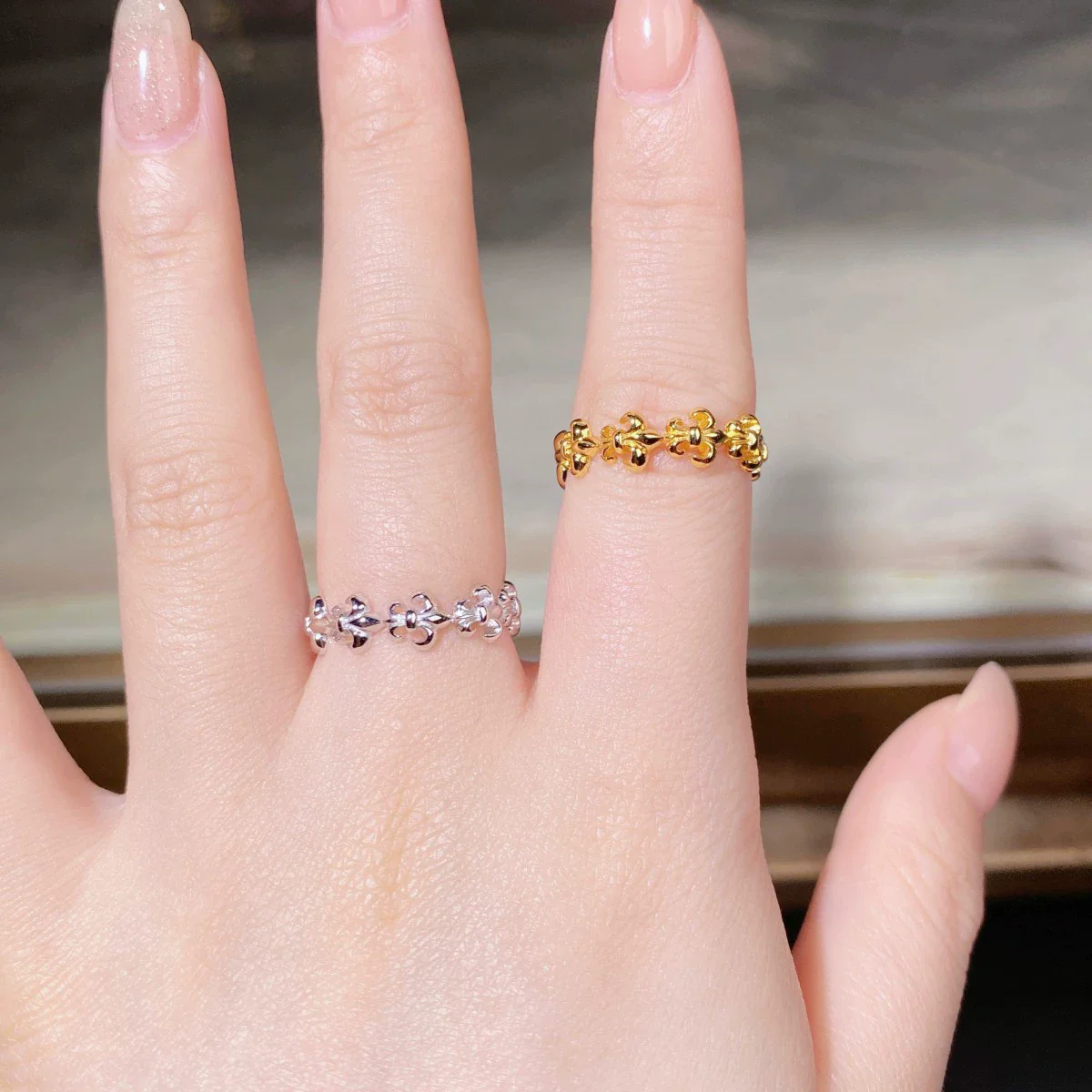 Wholesale Ring 925 Silver Goldplated Geometric Retro Fashion Style For Women - Image 5