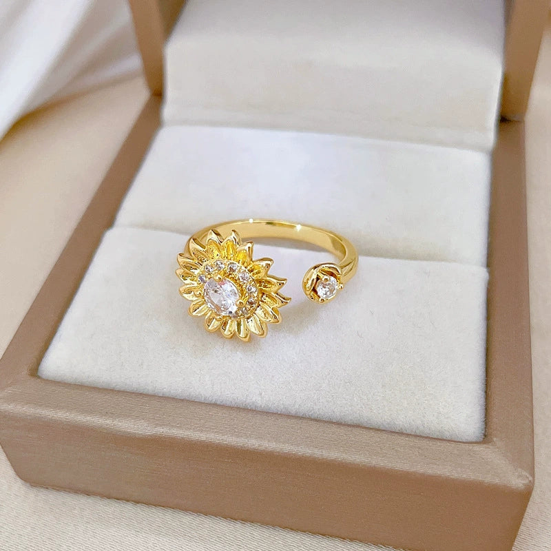 Wholesale Ring Brass Electroplating Crown Cartoon Style Luxury Flower Jewelry For Women - Image 4