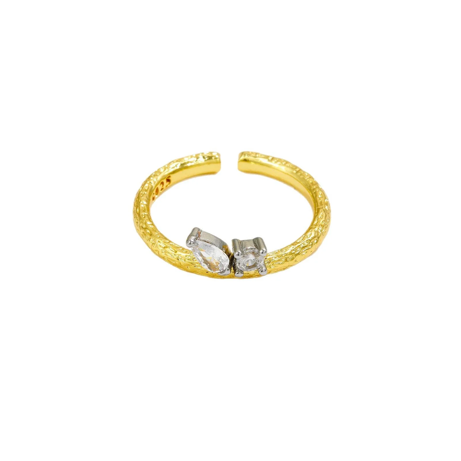 Wholesale Ring Copper 18K Gold Electroplated Geometric Style Adjustable Finger Ring - Image 5