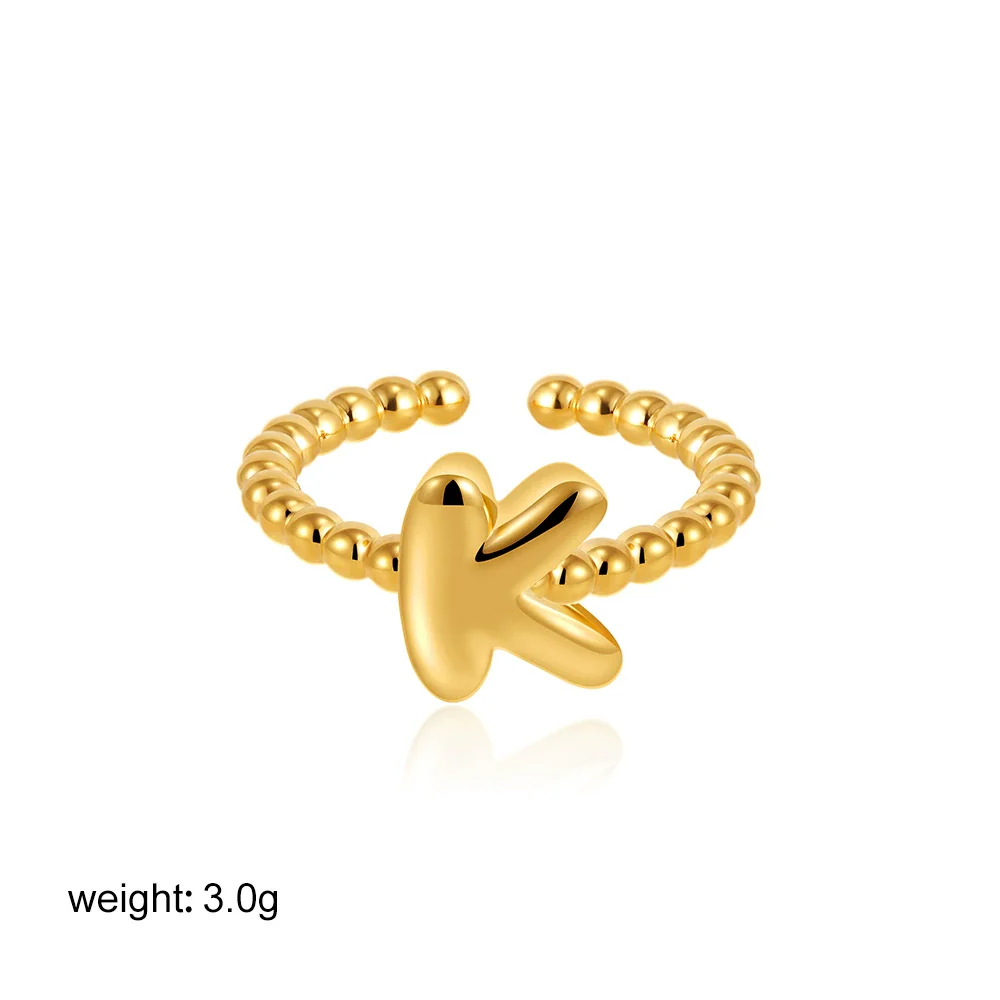 Wholesale Ring Copper Electroplated English Letter Jewelry - Image 16