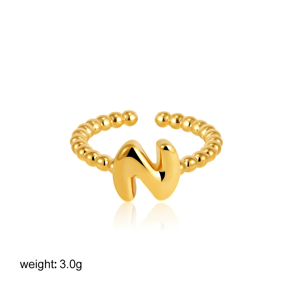 Wholesale Ring Copper Electroplated English Letter Jewelry - Image 19