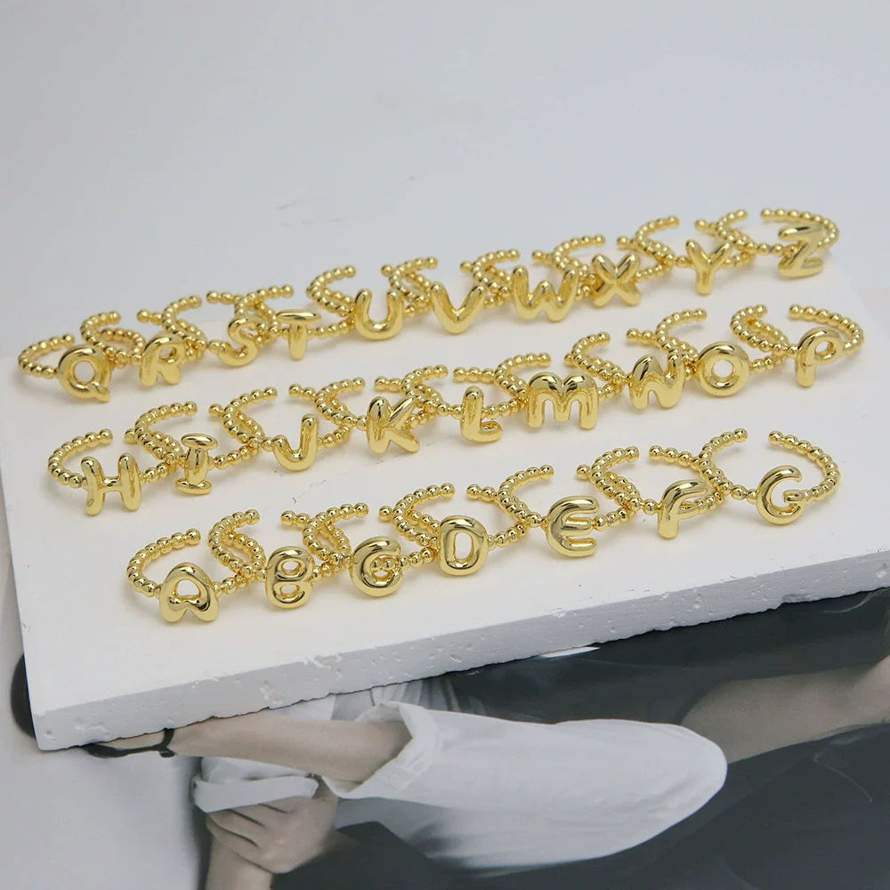 Wholesale Ring Copper Electroplated English Letter Jewelry - Image 4