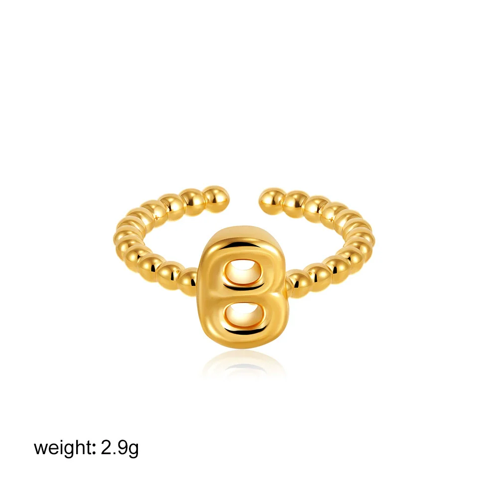 Wholesale Ring Copper Electroplated English Letter Jewelry - Image 7