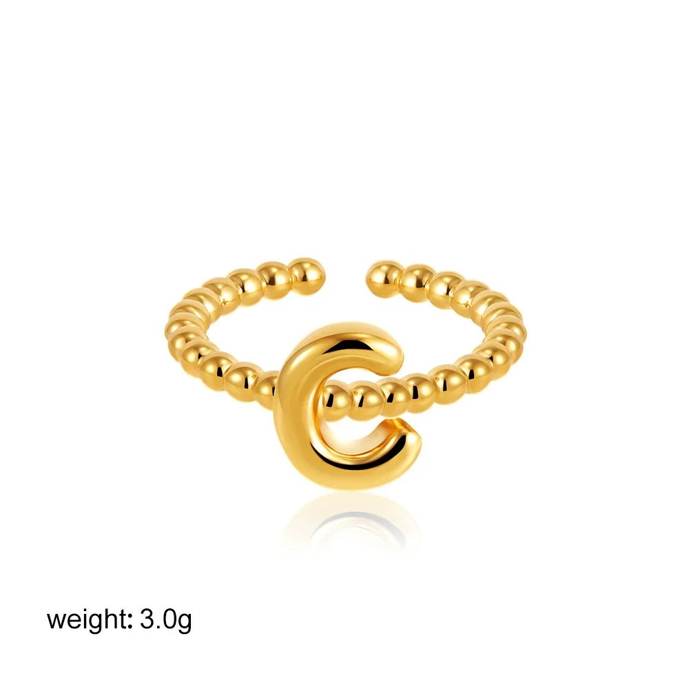 Wholesale Ring Copper Electroplated English Letter Jewelry - Image 8
