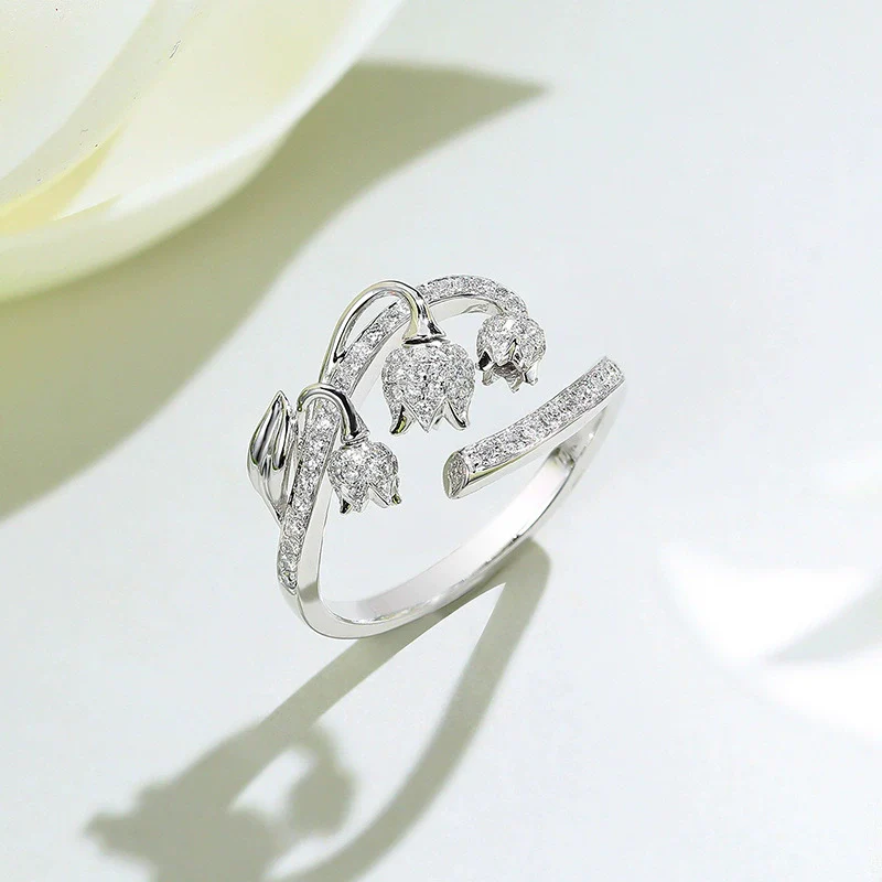 Wholesale Ring Copper Flower Zircon Design - Image 2