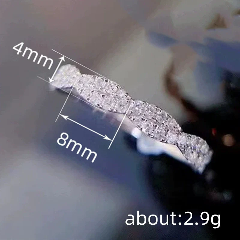 Wholesale Ring Copper Geometric Inlaid Zircon Light Luxury Twisted Edge - Image 4