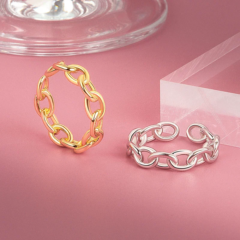 Wholesale Ring Copper Geometric Titanium Steel 18K Gold Plated Electroplating Minimalist Light Luxury Style For Women - Image 4