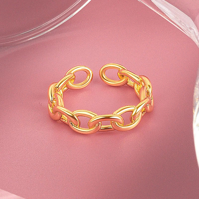 Wholesale Ring Copper Geometric Titanium Steel 18K Gold Plated Electroplating Minimalist Light Luxury Style For Women - Image 7