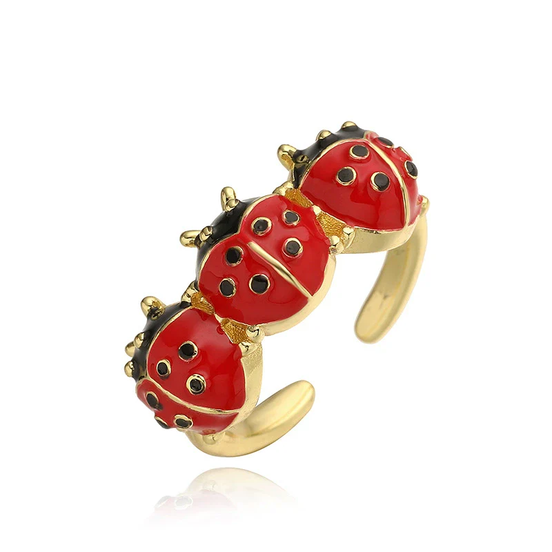 Wholesale Ring Copper Inlaid Zirconium Insect Ladybug Style - Image 10