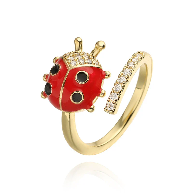 Wholesale Ring Copper Inlaid Zirconium Insect Ladybug Style - Image 13