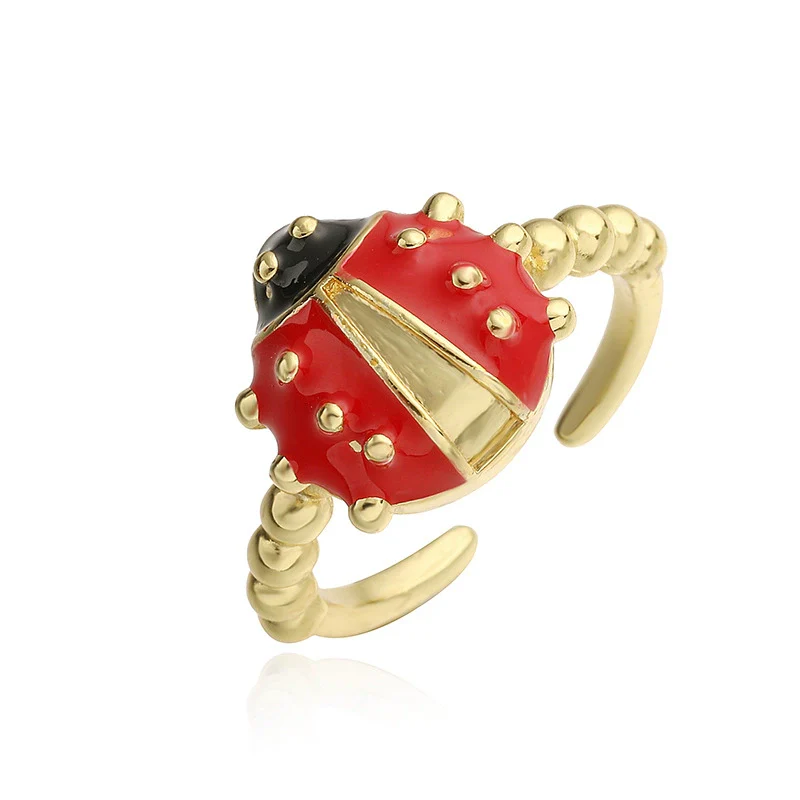 Wholesale Ring Copper Inlaid Zirconium Insect Ladybug Style - Image 7