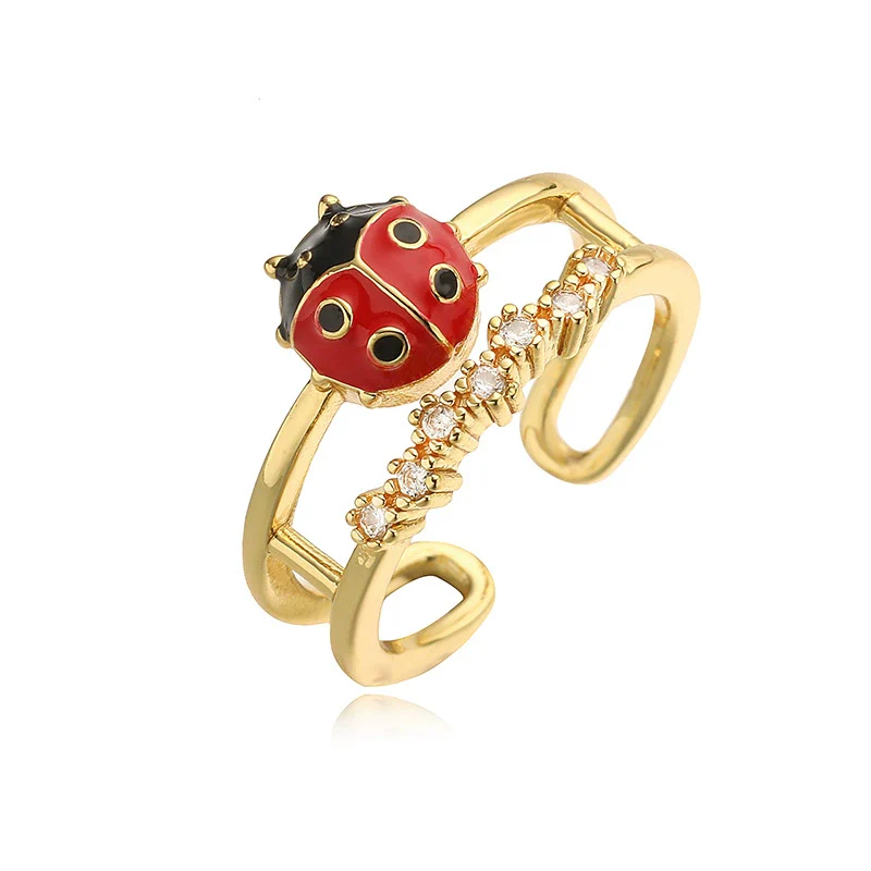 Wholesale Ring Copper Inlaid Zirconium Insect Ladybug Style - Image 9